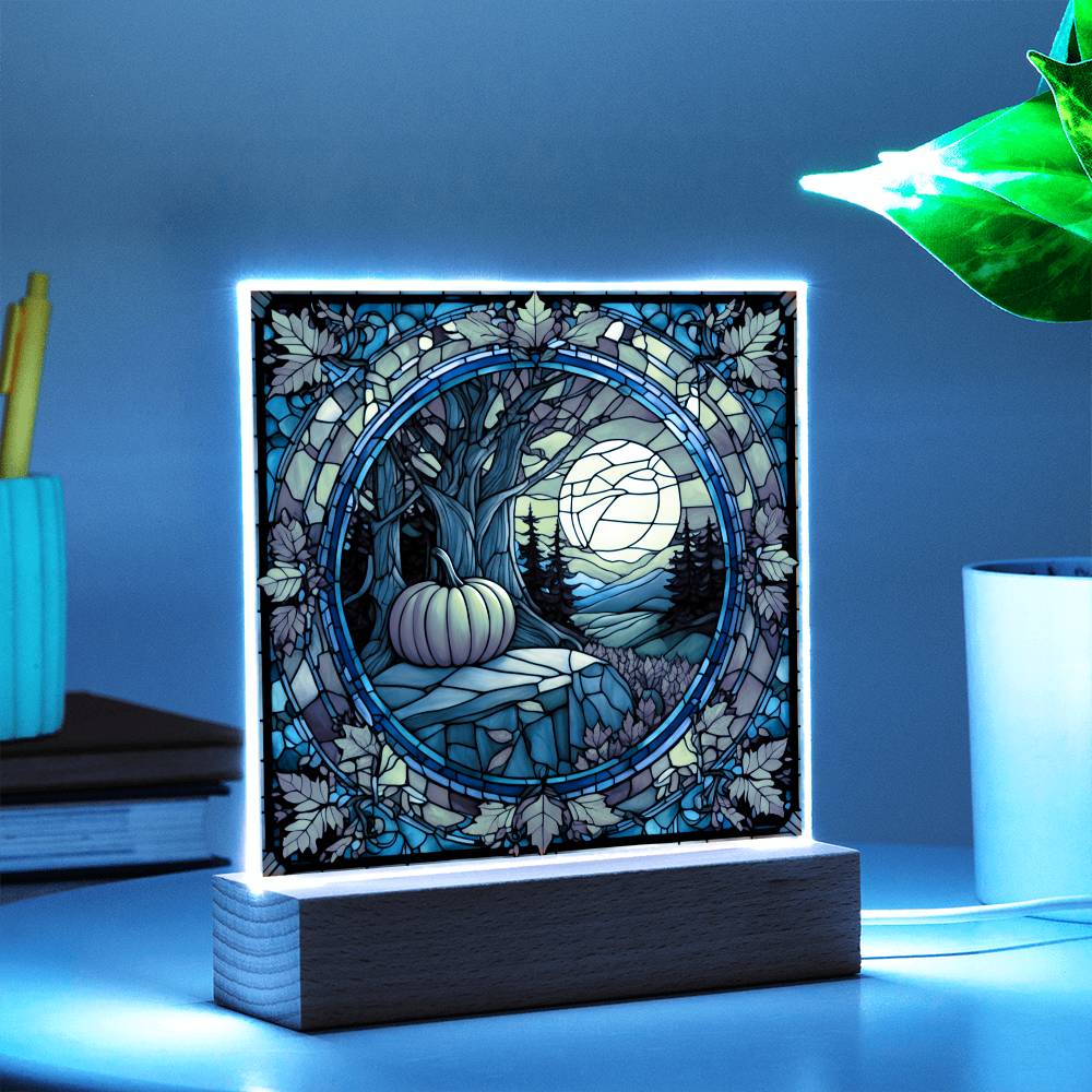 Landscape Thankgivings Night Light Square Acrylic