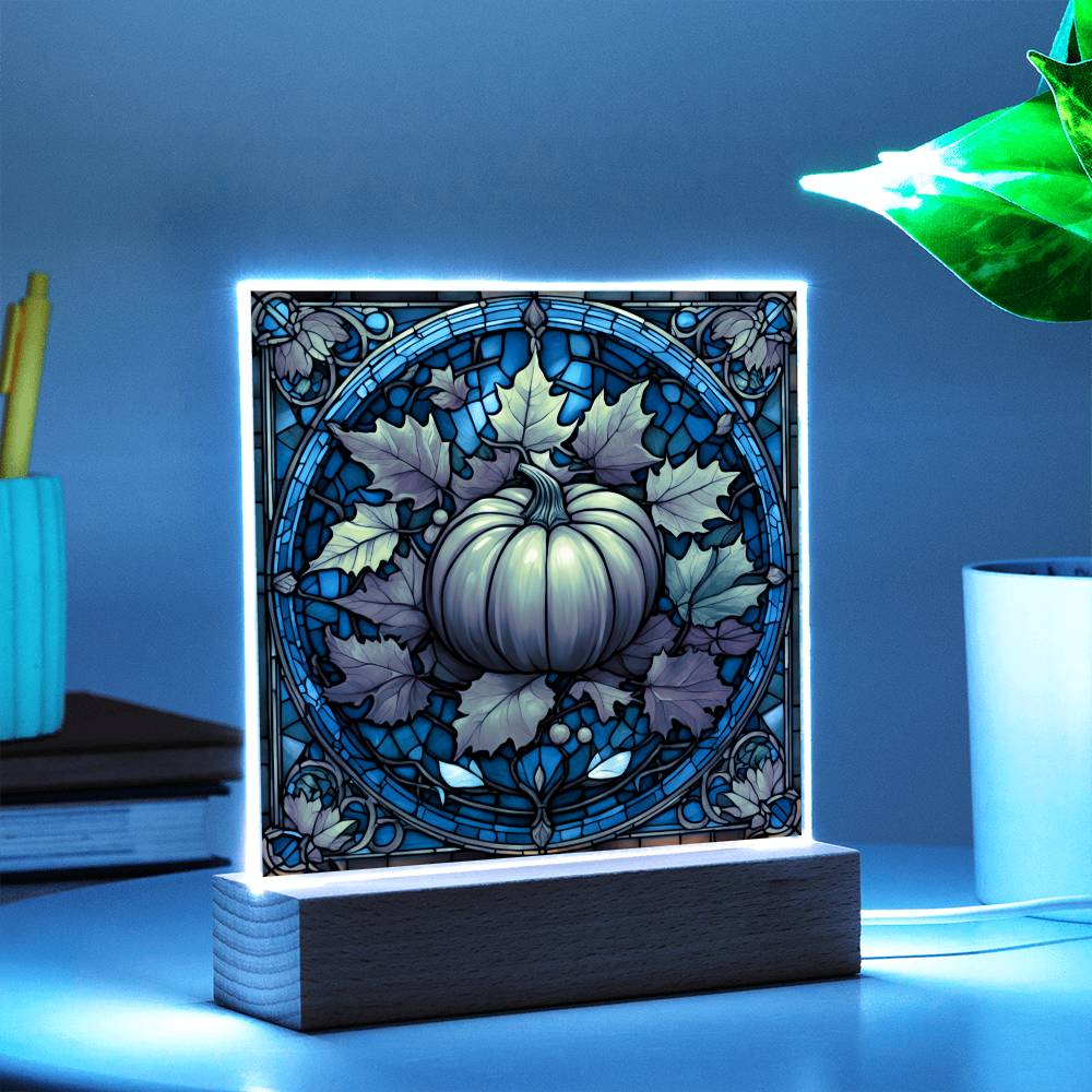 Stained Glass Pumpkin Thankgivings-Night Light Square Acrylic