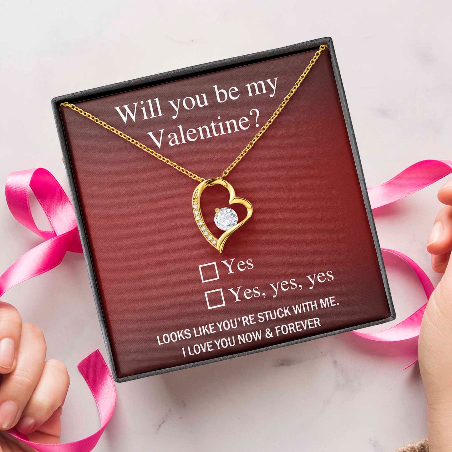 Will You Be My Valentine - Forever Love Necklace Gift