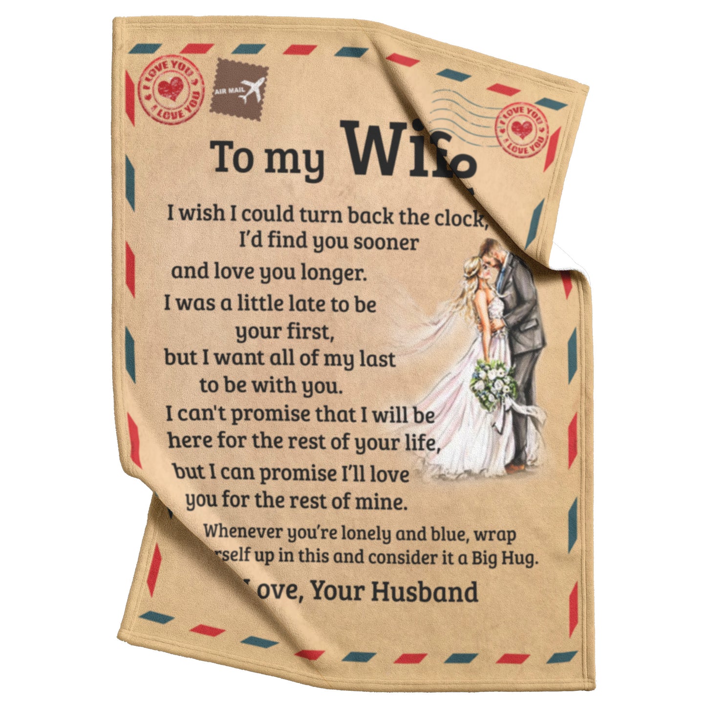 To My Wife | Big Hug | Fleece Blanket | TL