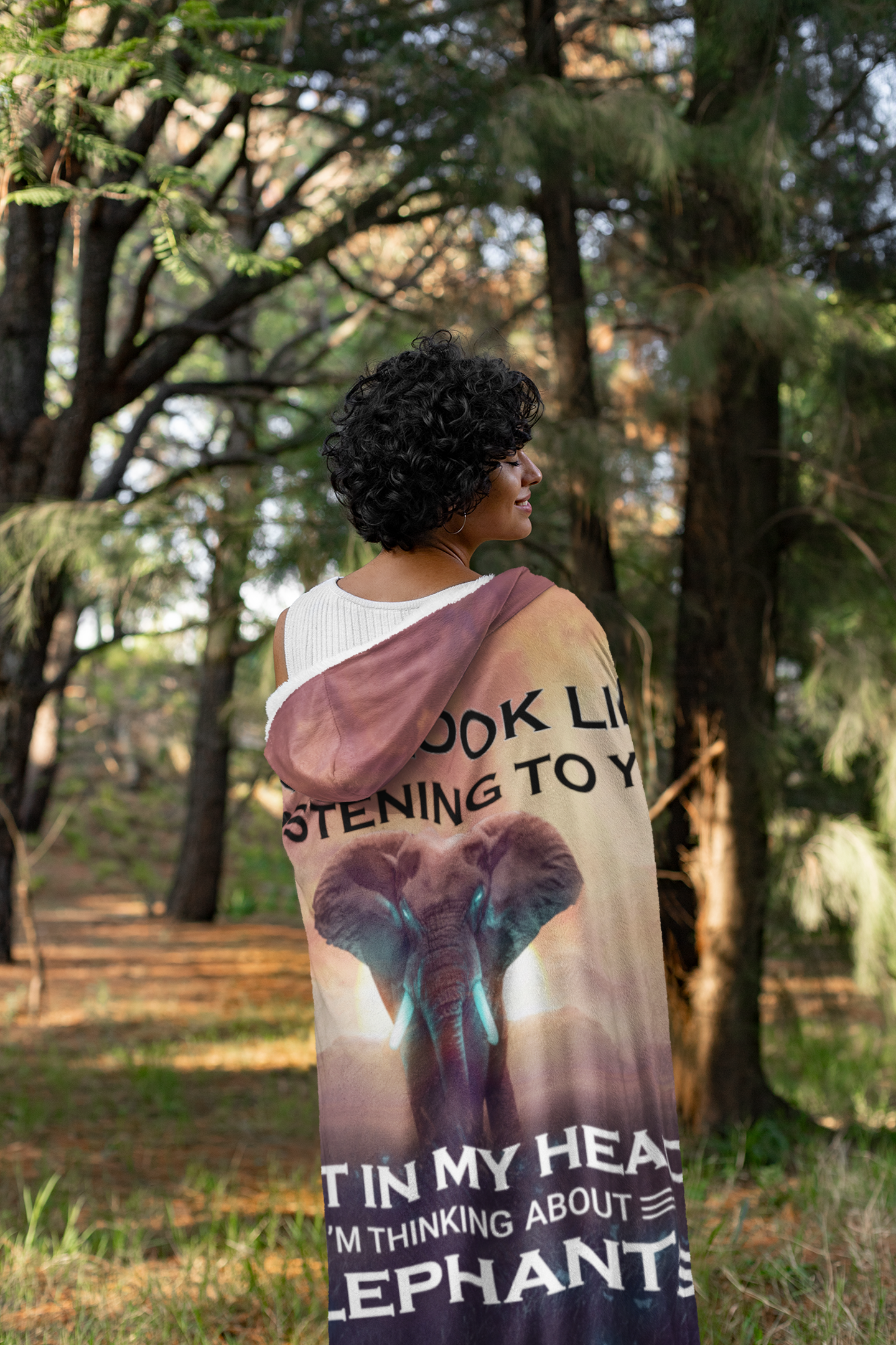 Thinking About Elephants | | Hooded Blanket | TL2