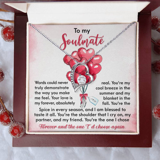 To My  Soulmate - I Chose Forever - Forever Love Necklace Gift