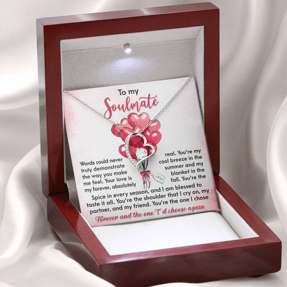 To My  Soulmate - I Chose Forever - Forever Love Necklace Gift