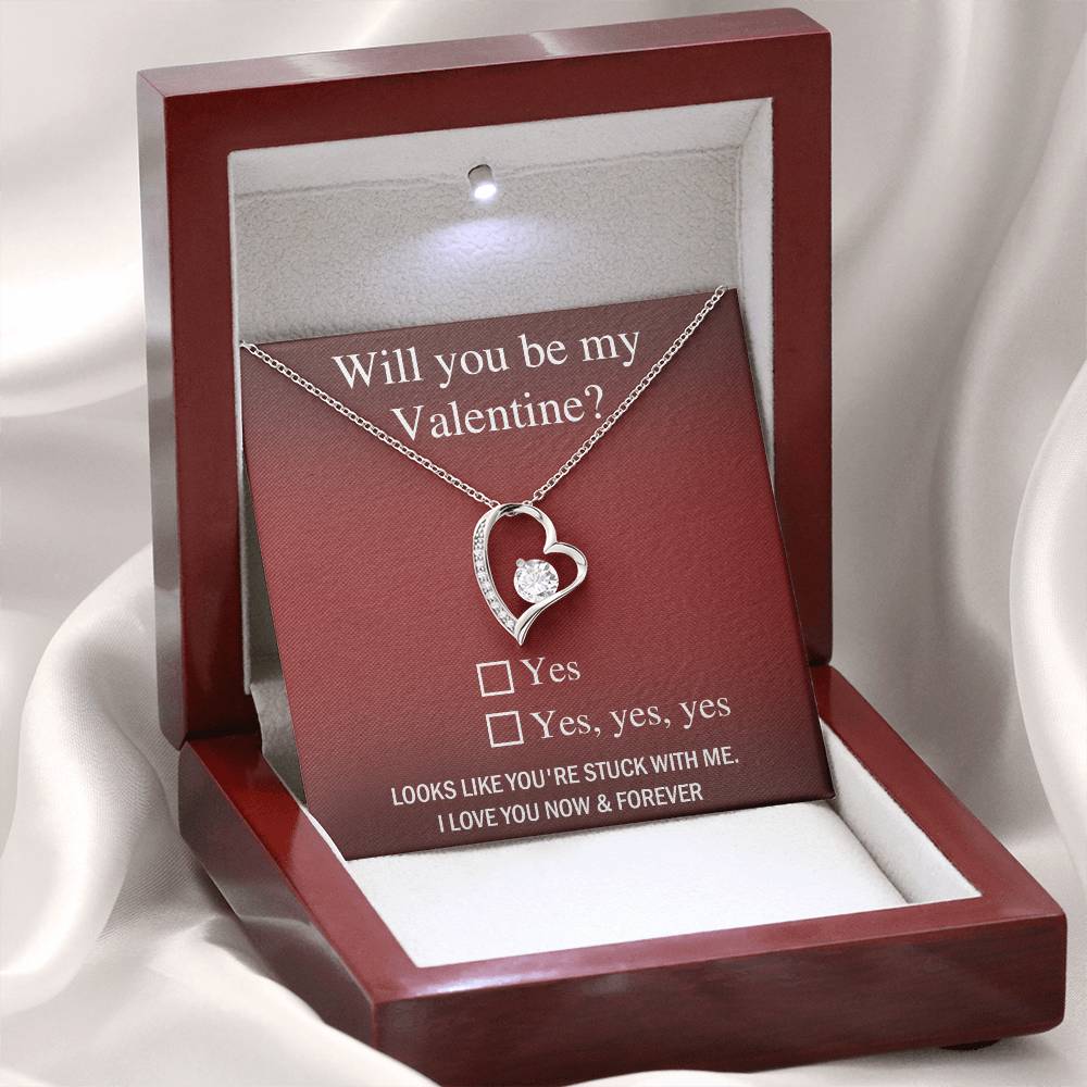 Will You  Be My Valentine - Forever Love Necklace Gift