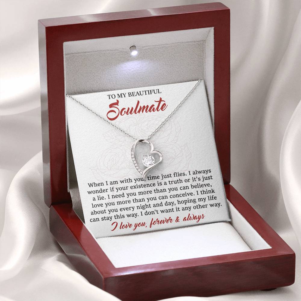 To My Beautiful Soulmate - I Need You - Forever Love Necklace Gift