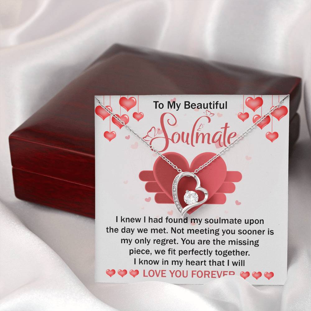 To My Beautiful Soulmate - The Missing Piece - Forever Love Necklace Gift