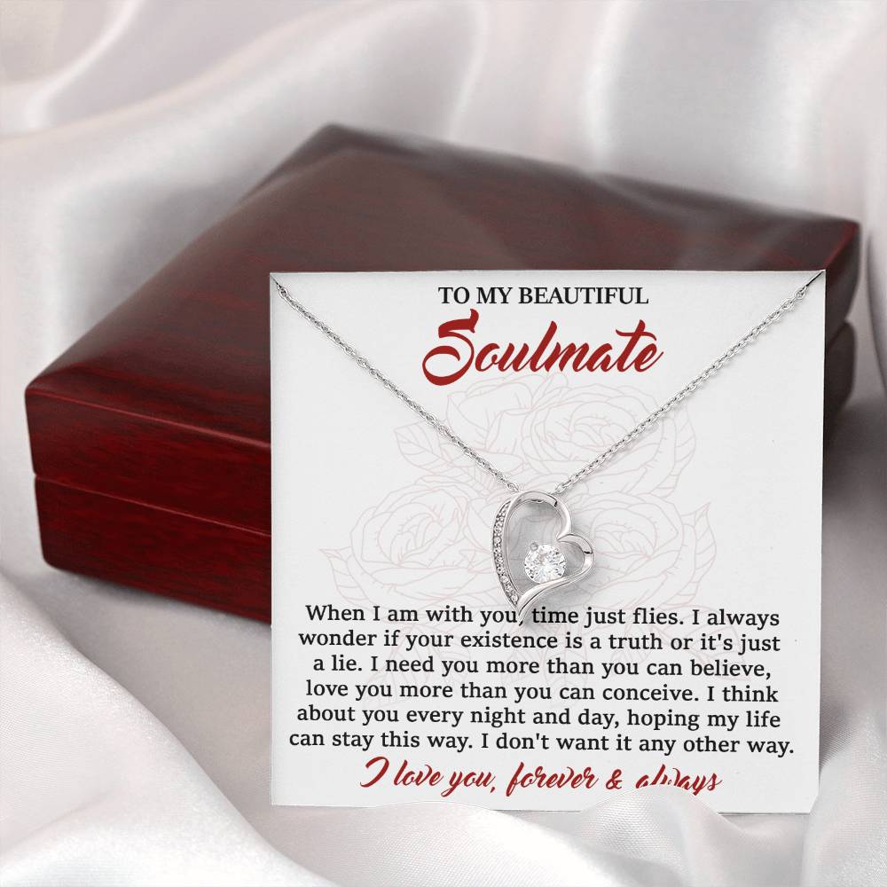 To My Beautiful Soulmate - I Need You - Forever Love Necklace Gift