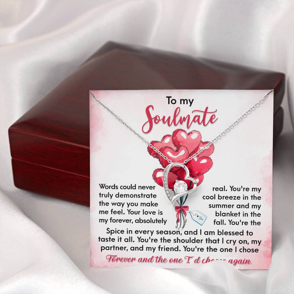 To My  Soulmate - I Chose Forever - Forever Love Necklace Gift