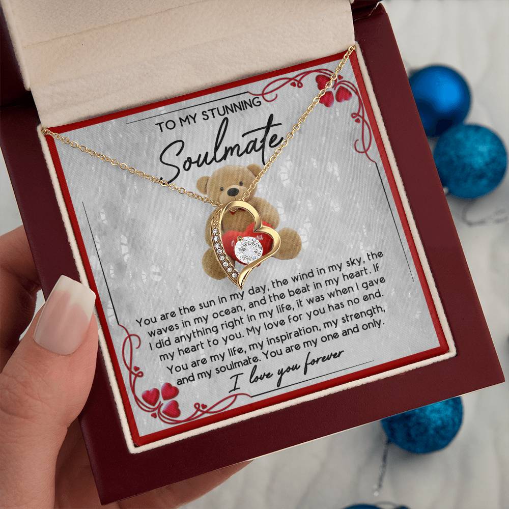 To My Stunning Soulmate - In My Heart 2 - Forever Love Necklace Gift