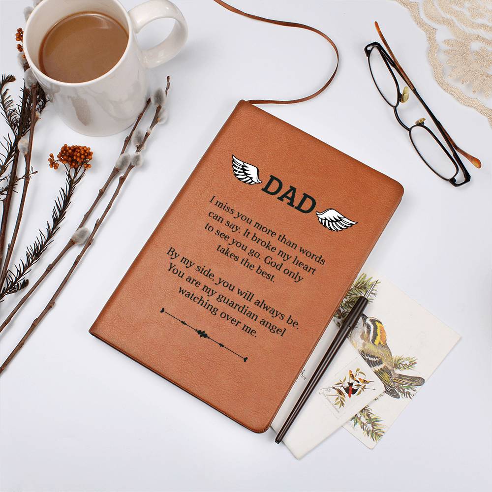 Dad Memorial | Miss you | Graphic Leather Journal