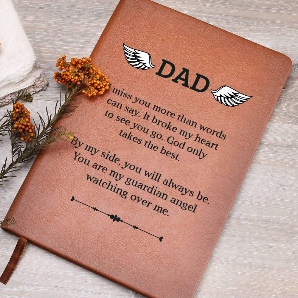 Dad Memorial | Miss you | Graphic Leather Journal