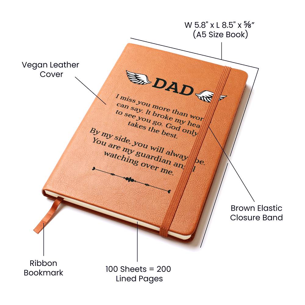 Dad Memorial | Miss you | Graphic Leather Journal