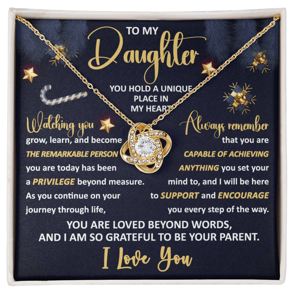 To My Daughter | Unique Place | Love Knot Necklace Gift