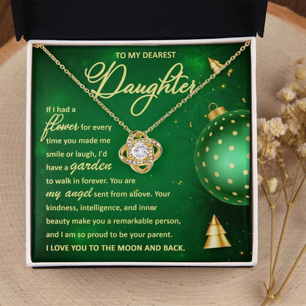 To My Daughter - My Angel - Love Knot Necklace Gift