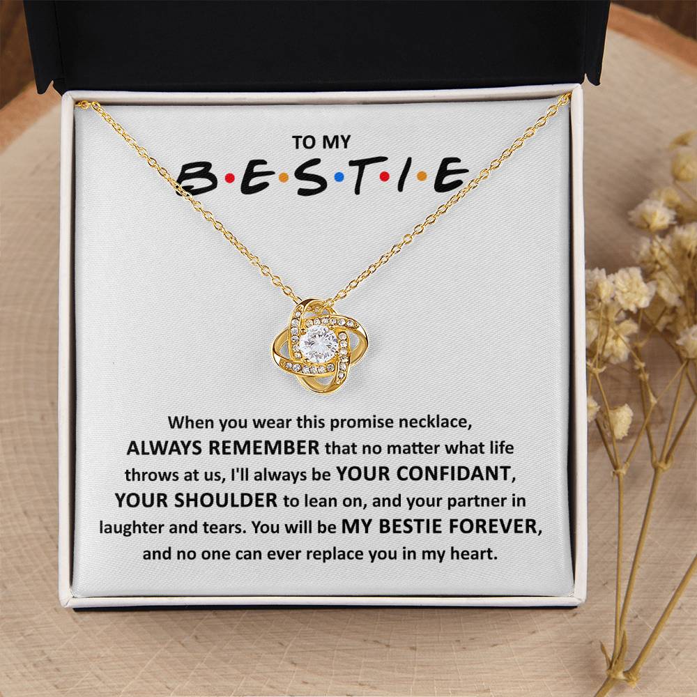 To My Bestie - Promise Necklace - Love Knot Necklace Gift