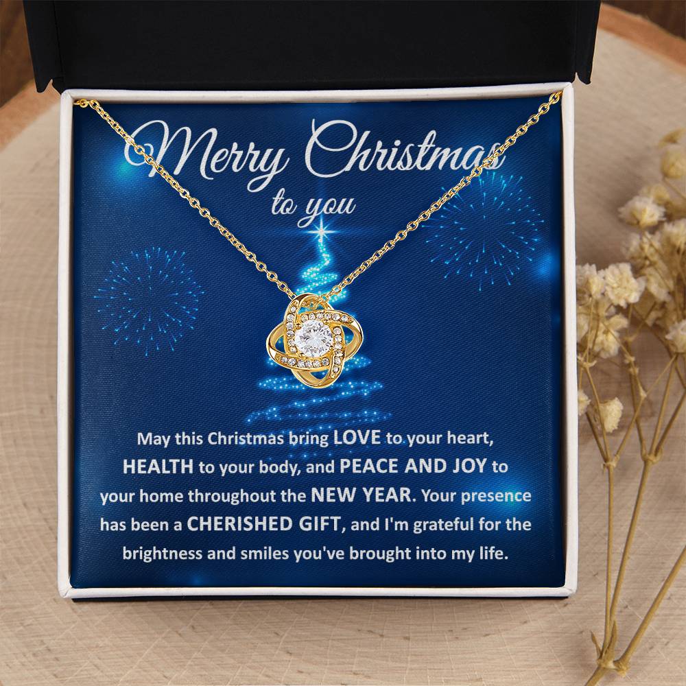 Merry Christmas - Your Heart - Love Knot Necklace Gift