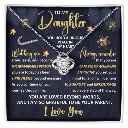 To My Daughter | Unique Place | Love Knot Necklace Gift