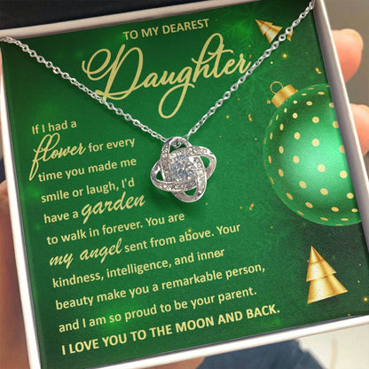 To My Daughter - My Angel - Love Knot Necklace Gift