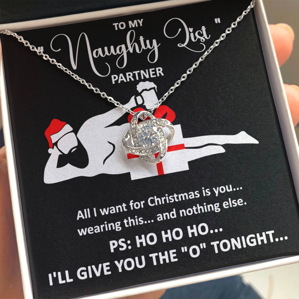 To My - Naughty List Partner - Love Knot Necklace Gift