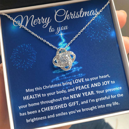 Merry Christmas - Your Heart - Love Knot Necklace Gift