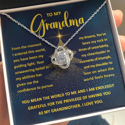 To My Grandma - Guiding Light - Love Knot Necklace Gift