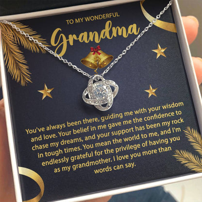 To My Grandma | Mean The World | Love Knot Necklace Gift