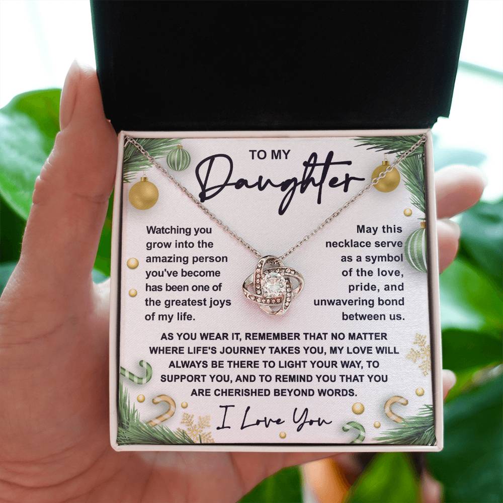 To My Daughter | Symbol Of Love | Love Knot Necklace Gift