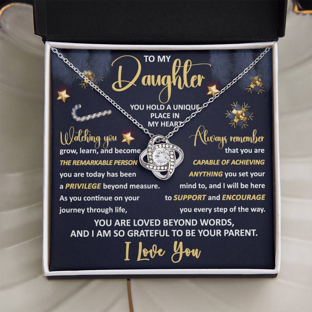 To My Daughter | Unique Place | Love Knot Necklace Gift