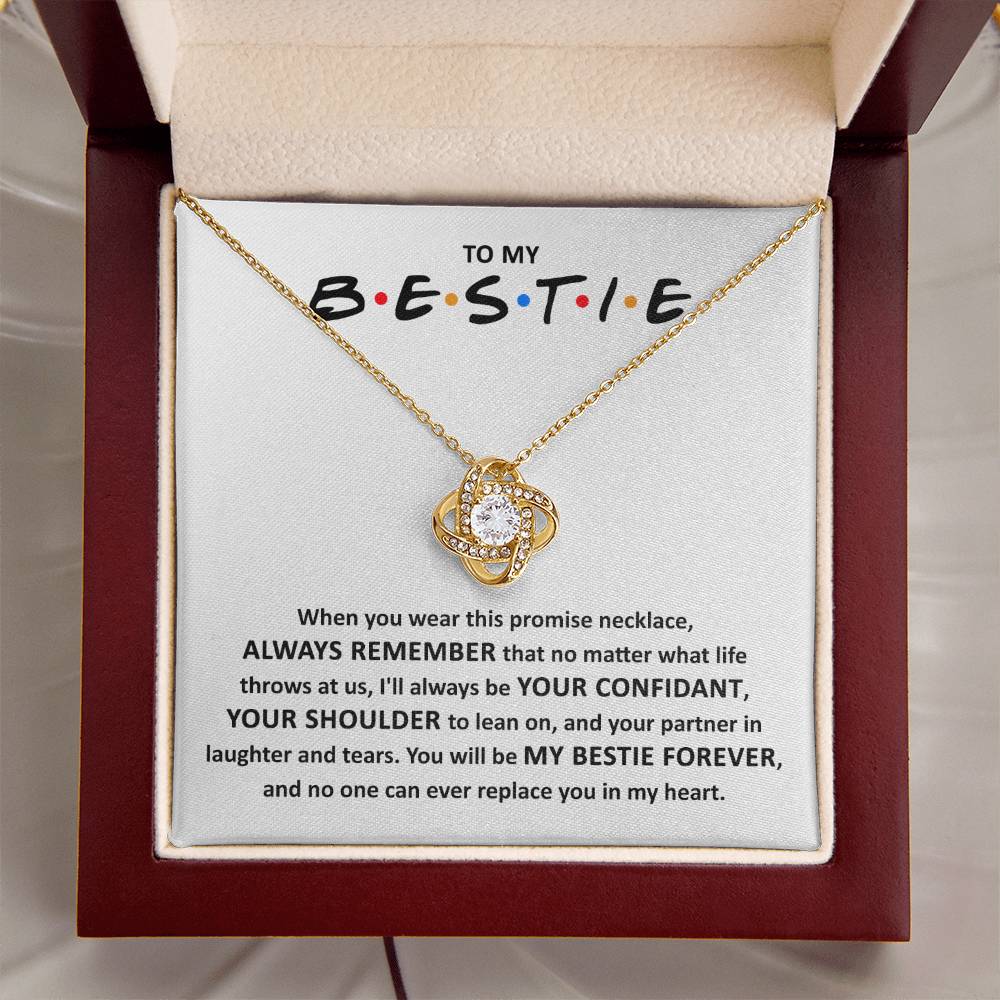 To My Bestie - Promise Necklace - Love Knot Necklace Gift