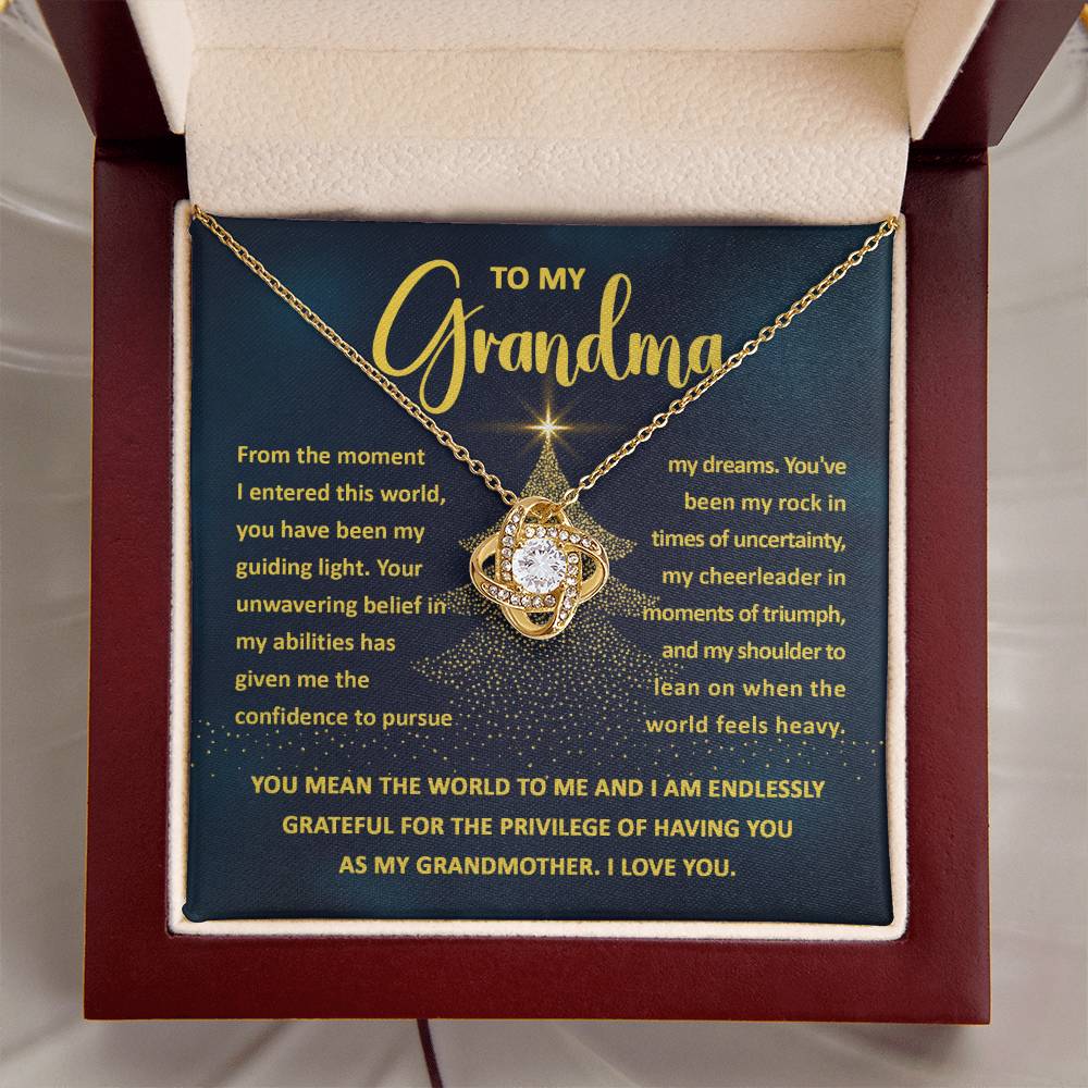 To My Grandma - Guiding Light - Love Knot Necklace Gift