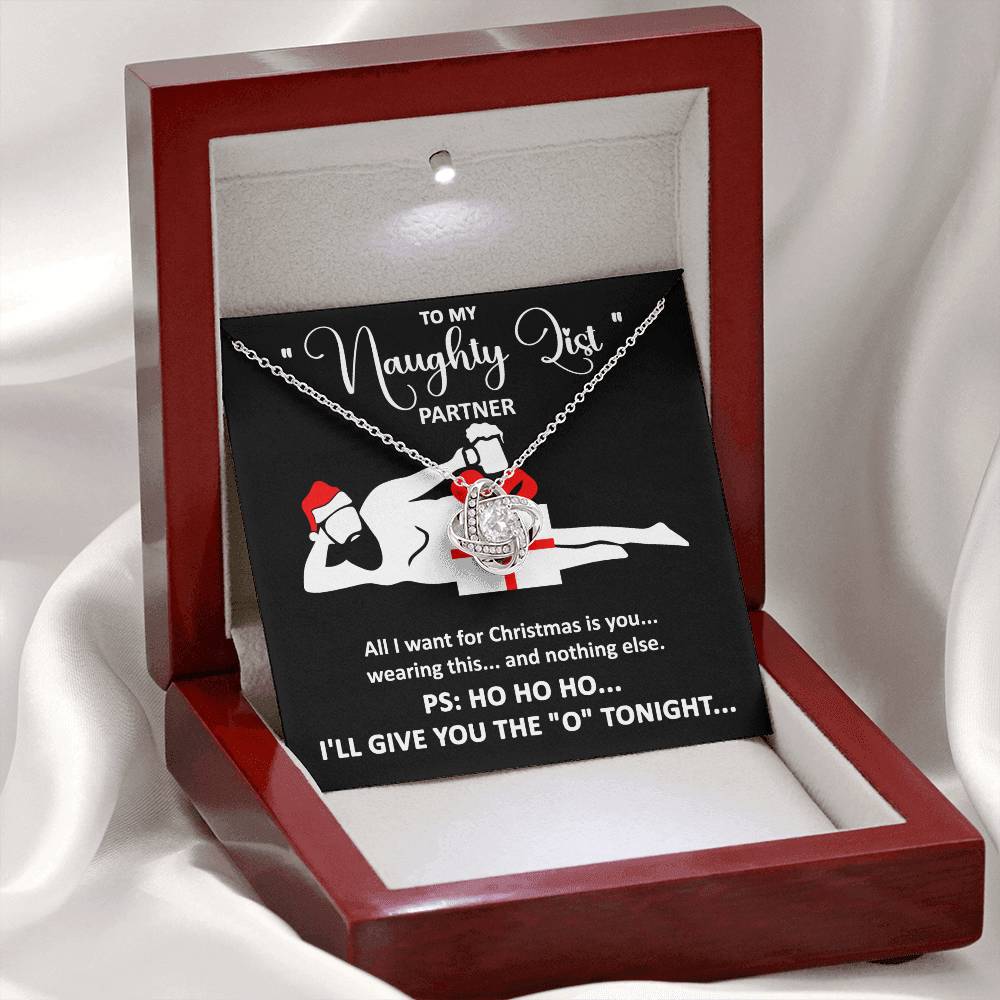 To My - Naughty List Partner - Love Knot Necklace Gift