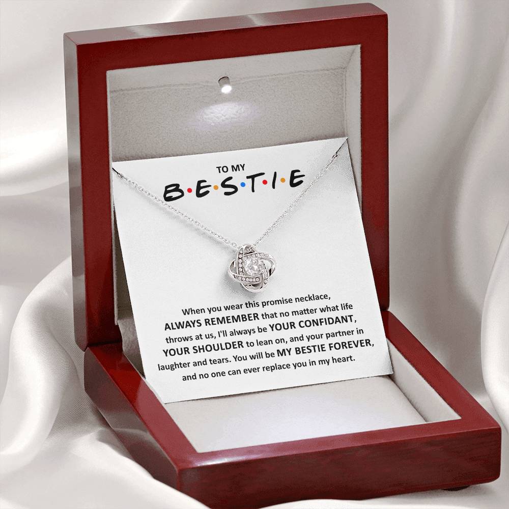 To My Bestie - Promise Necklace - Love Knot Necklace Gift