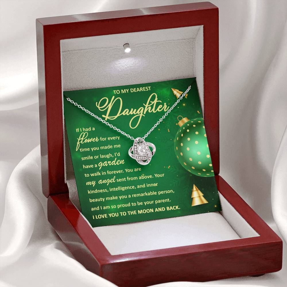 To My Daughter - My Angel - Love Knot Necklace Gift