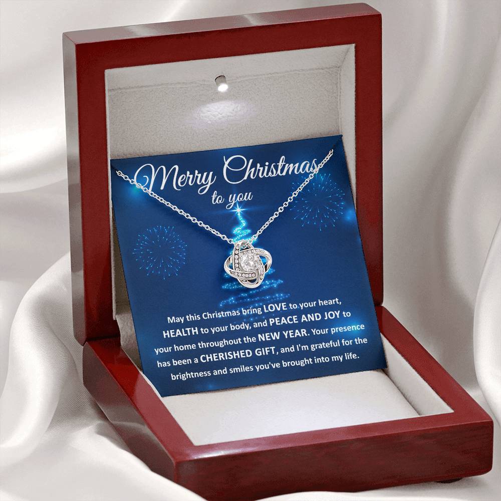 Merry Christmas - Your Heart - Love Knot Necklace Gift