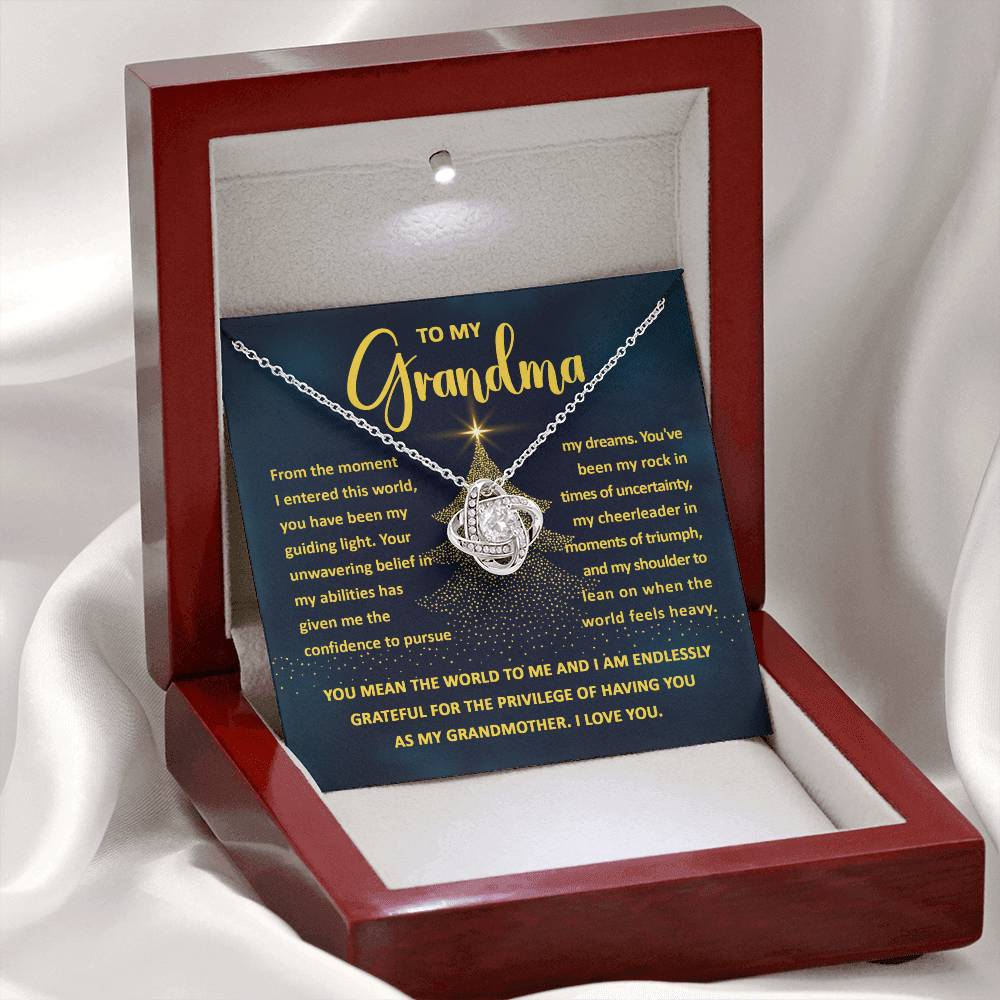 To My Grandma - Guiding Light - Love Knot Necklace Gift