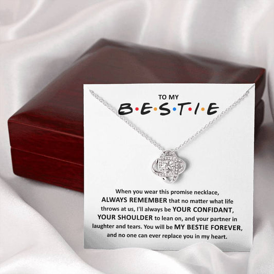 To My Bestie - Promise Necklace - Love Knot Necklace Gift