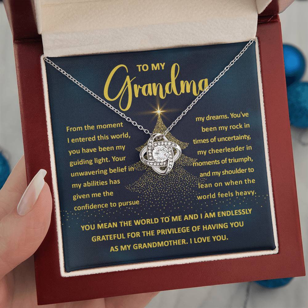 To My Grandma - Guiding Light - Love Knot Necklace Gift