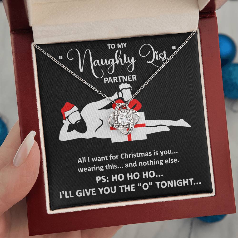 To My - Naughty List Partner - Love Knot Necklace Gift