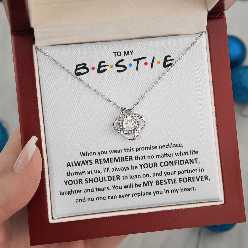 To My Bestie - Promise Necklace - Love Knot Necklace Gift