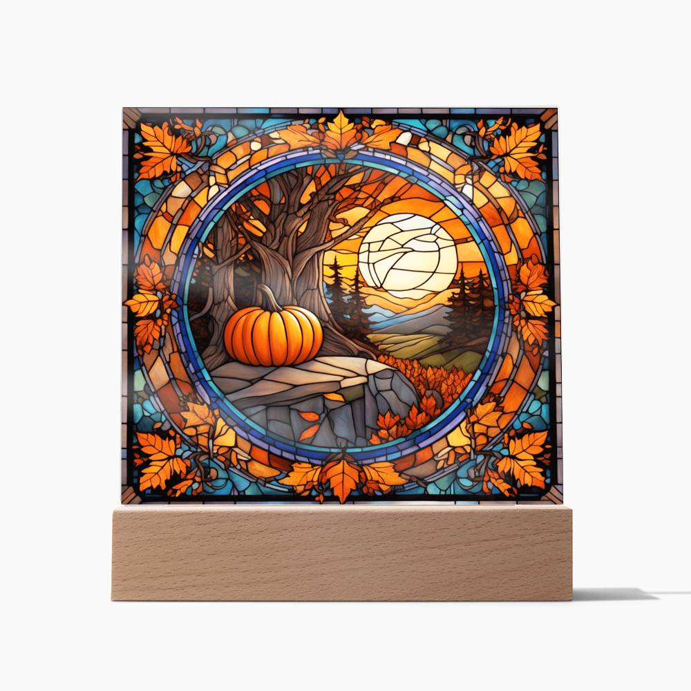 Landscape Thankgivings Night Light  Square Acrylic