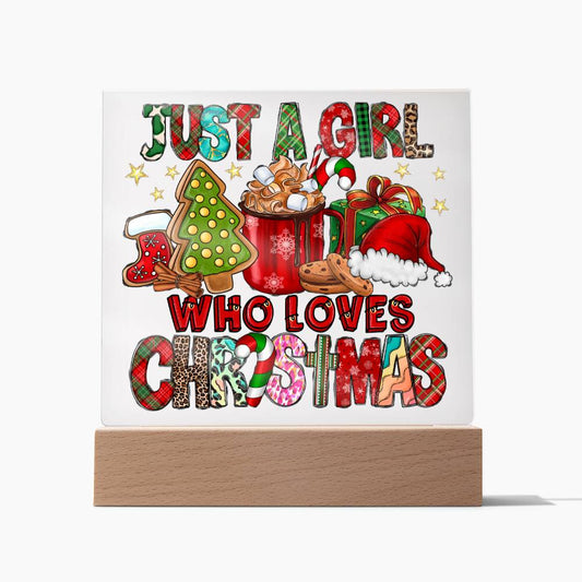 Just a Girl Who Loves Christmas | Night Light Square Acrylic