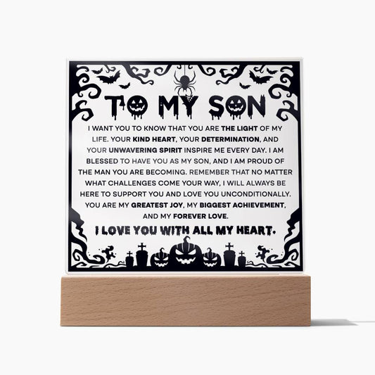 To My Son | Proudest Achievement | Acrylic Night Light Gift