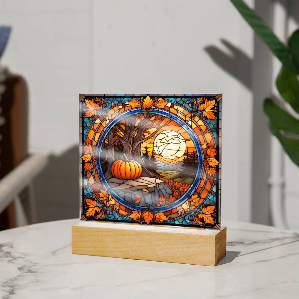 Landscape Thankgivings Night Light  Square Acrylic