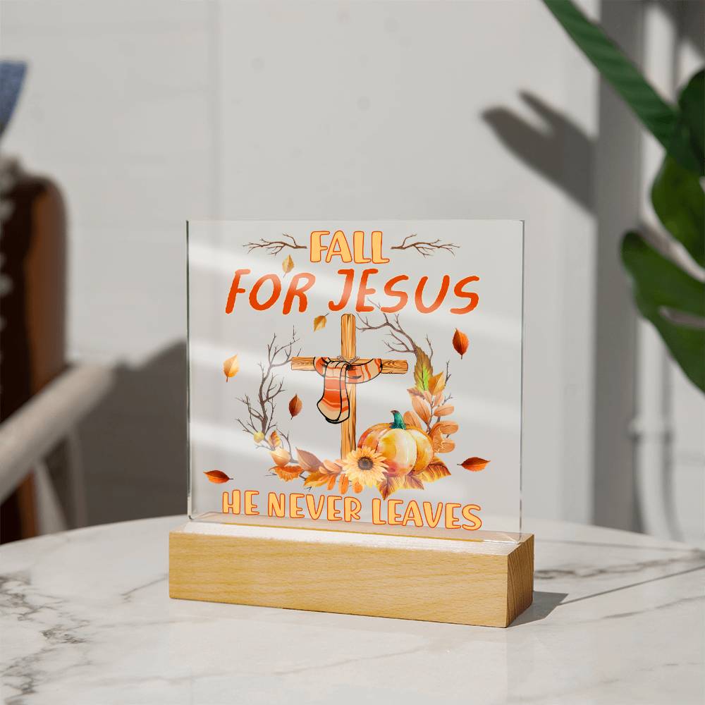 Fall For Jesus | Night Light Square Acrylic