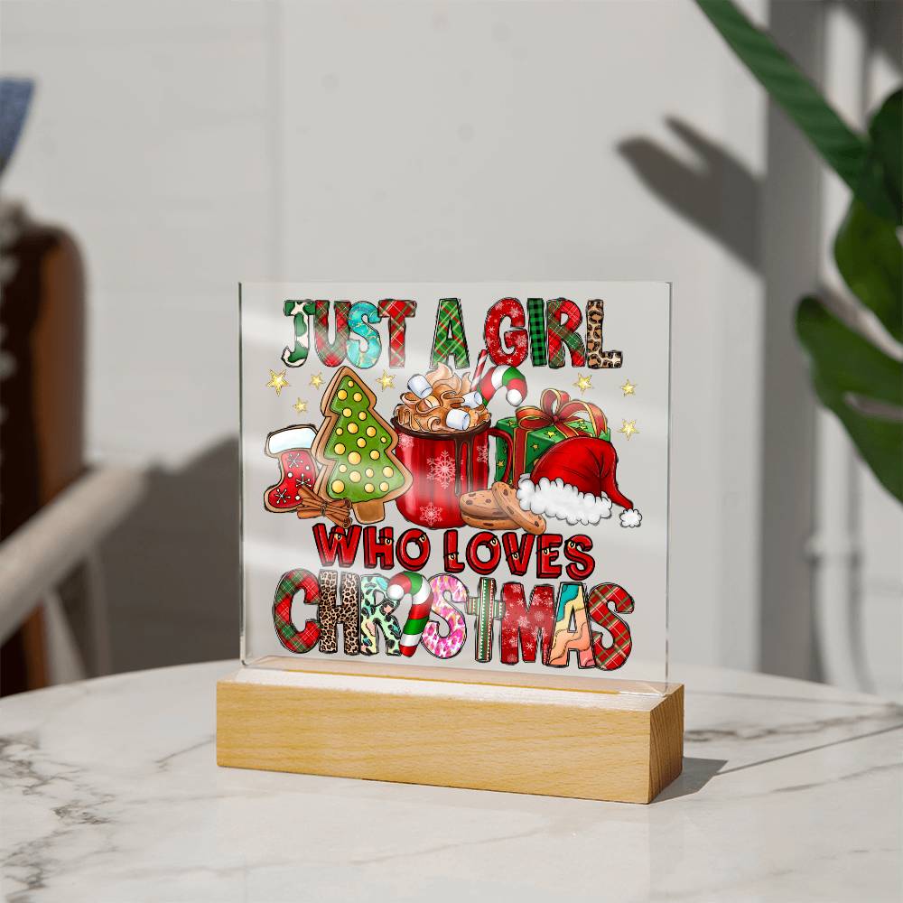 Just a Girl Who Loves Christmas | Night Light Square Acrylic