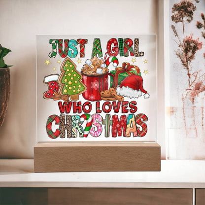 Just a Girl Who Loves Christmas | Night Light Square Acrylic