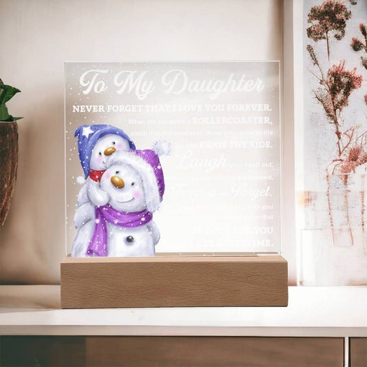 Dear Daughter - Enjoy The Ride - Night Light Square Acrylic Plaque