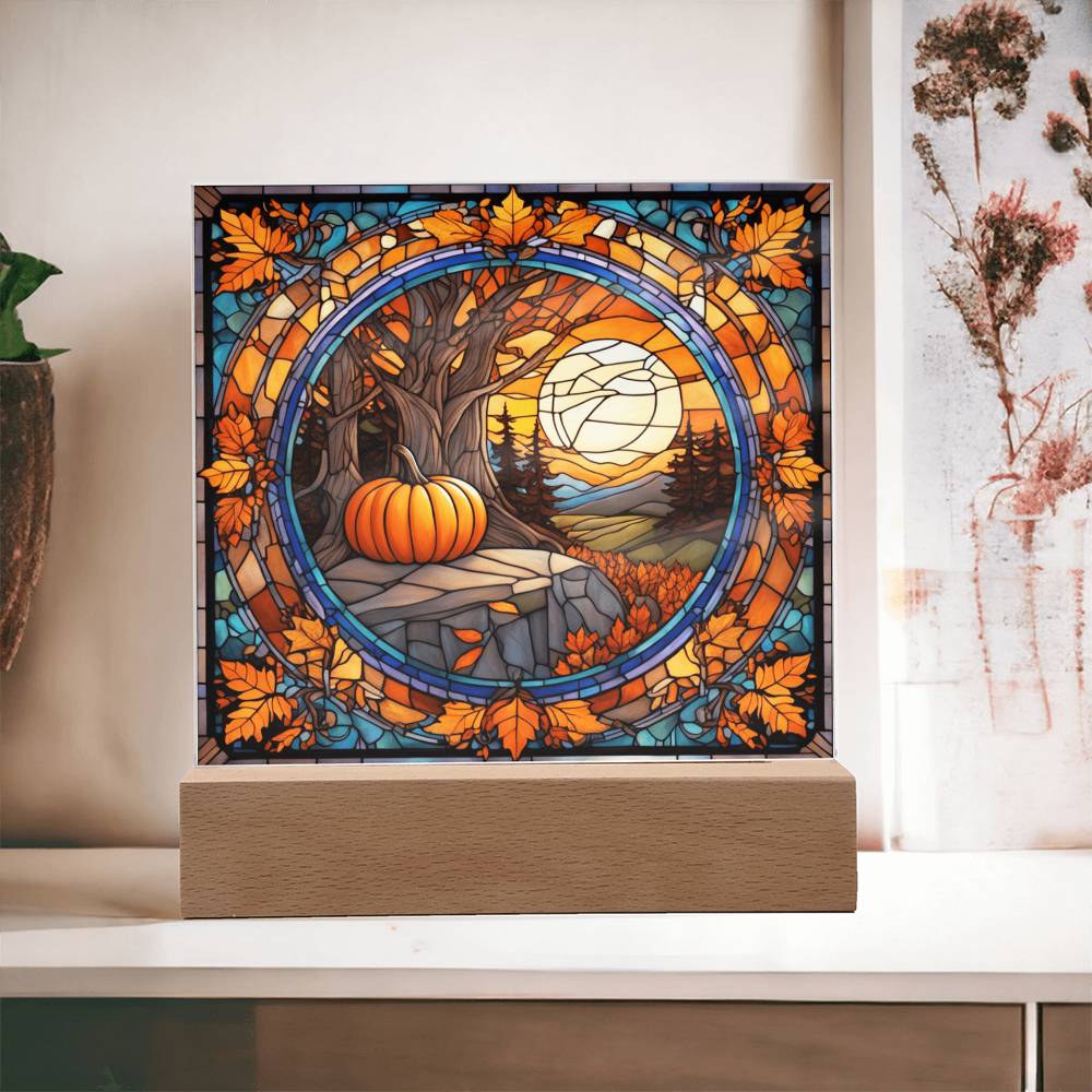 Landscape Thankgivings Night Light  Square Acrylic