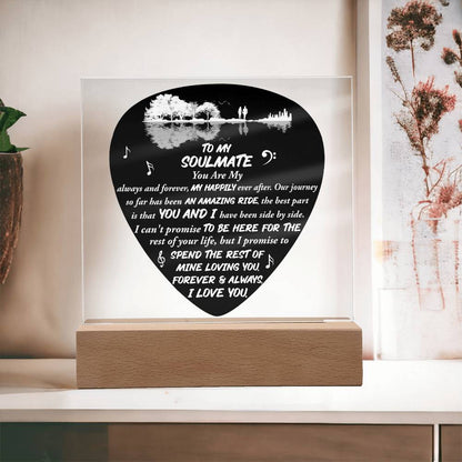 To My Soulmate - Always and Forever - Night Light Square Acrylic Plaque