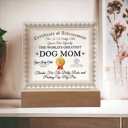 Worlds Greatest Dog Mom | Night Light Square Acrylic